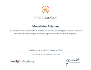 hubspot academy certification seo