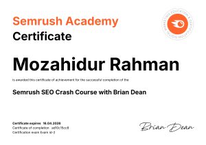 semrush academy certification with brian dean